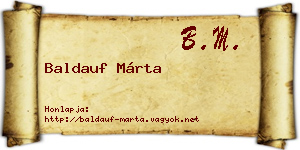Baldauf Márta névjegykártya